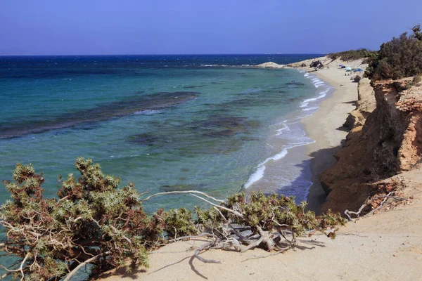 Playa Alyko Naxos Grecia Agosto 2014 Vista Playa Alyko Naxos — Foto de Stock