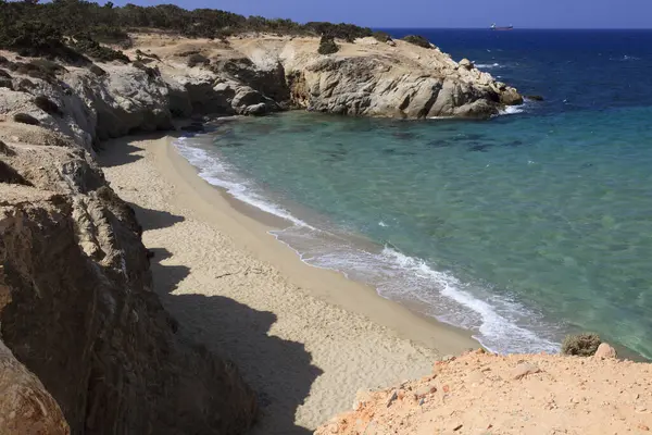 Pláž Aljko Naxos Řecko Srpna 2014 Pohled Pláž Aljko Naxosu — Stock fotografie