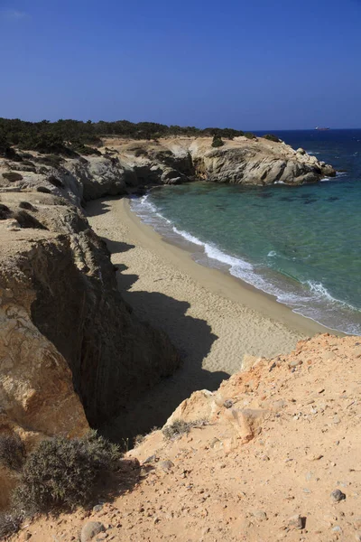 Pláž Aljko Naxos Řecko Srpna 2014 Pohled Pláž Aljko Naxosu — Stock fotografie