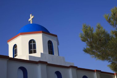 Filoti, Naxos / Yunanistan - 25 Ağustos 2014: Naxos, Cyclades Adaları 'ndaki Filoti Kilisesi, Yunanistan