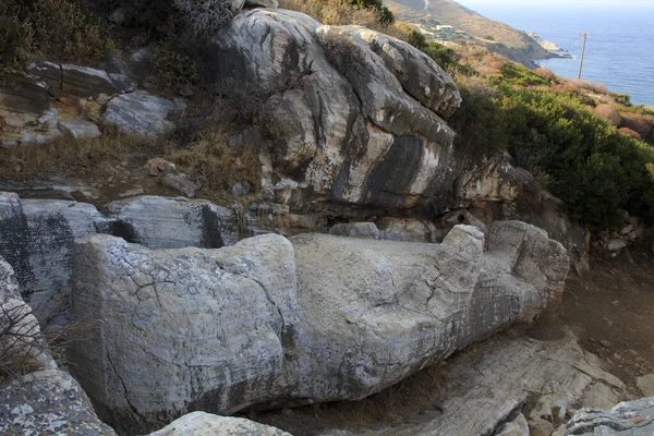 Naxos Yunanistan Ağustos 2014 Kouros Naxos Cyclades Adaları Yunanistan — Stok fotoğraf