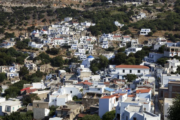 Koronos Naxos Grèce Août 2014 Vue Sur Village Montagne Koronos — Photo