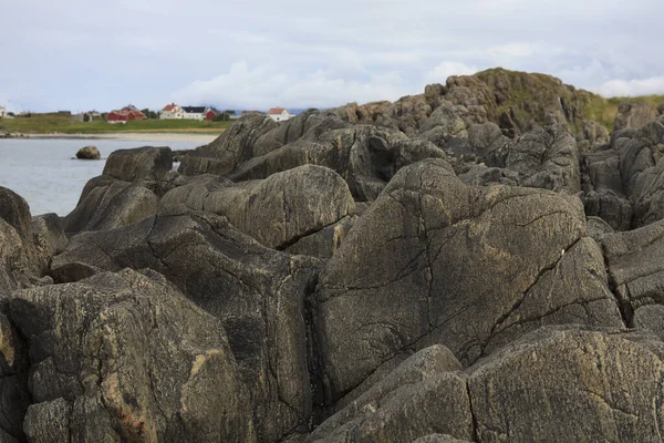 Islas Vesteralen Noruega Agosto 2017 Particulary Beach Rocks Vesteralen Nordland — Foto de Stock