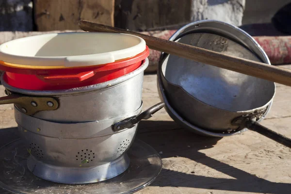 Dulzago Itália Janeiro 2017 Colander Baldes Conchas Usados Para Festa — Fotografia de Stock