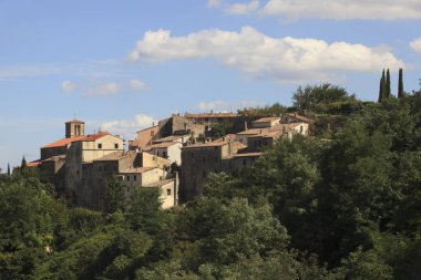 Scansano (Gr), İtalya - 10 Haziran 2017: Scansano köyü, Grosseto, Toskana, İtalya