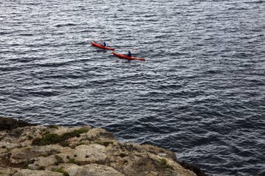 Es Migjorn Gran, Menorca / İspanya - 25 Haziran 2016: Escorxada Körfezi, Es Migjorn Gran, Menorca, Balearic Adaları, İspanya