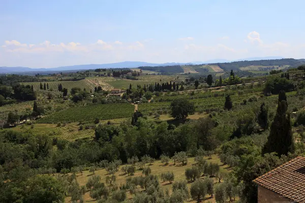 San Gimignano Itália Abril 2017 Vista Paisagem Rural San Gimignano — Fotografia de Stock