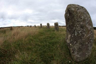Lamorna (İngiltere), Uk - 16 Ağustos 2015: The Merry Maidens taş dairesi, Cornwall, İngiltere, Birleşik Krallık.