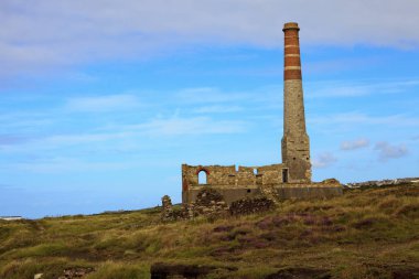Botallack (İngiltere), Uk - 16 Ağustos 2015: Botallack maden kuyusu, Cornwall, İngiltere, Birleşik Krallık.