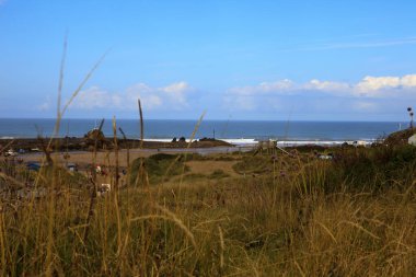 Bude (England), UK - August 08, 2015: Crooklets beach, Bude, Cornwall, United Kingdom.