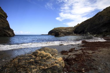 Tintagel (England), UK - August 10, 2015: Tintagel coastline, Cornwall, United Kingdom.