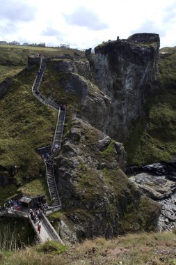 Tintagel (England), UK - August 10, 2015: Tintagel coastline, Cornwall, United Kingdom.