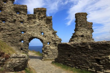 Tintagel (England), UK - August 10, 2015: Tintagel ruins, Cornwall, United Kingdom.