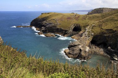 Tintagel (England), UK - August 10, 2015: Tintagel coastline, Cornwall, United Kingdom.