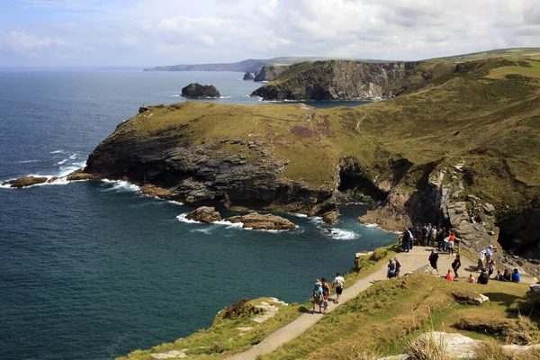 Tintagel Inglaterra Reino Unido Agosto 2015 Costa Tintagel Cornwall Reino —  Fotos de Stock