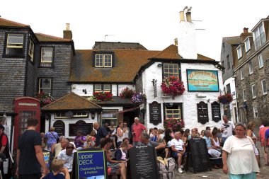 St. Ives (İngiltere), Uk - 13 Ağustos 2015: St. Ives köyü, Cornwall, Birleşik Krallık