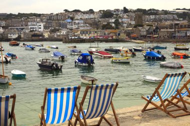 St. Ives (İngiltere), Uk - 13 Ağustos 2015: St. Ives plajı, Cornwall, Birleşik Krallık.