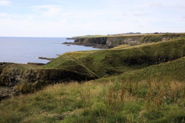 Crawton Bay (Scotland), UK - August 01, 2018: View at Crawton Bay, Scotland, Highlands, United Kingdom