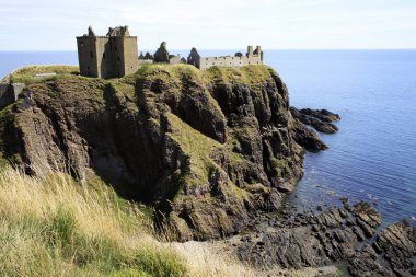 Stonehaven (Scotland), UK - August 01, 2018: Dunnottar castle, Scotland, Highlands, United Kingdom