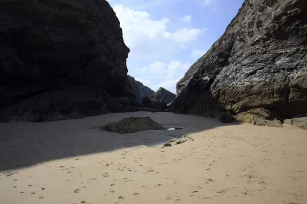 Bedruthan Steps England August 2015 Bedruthan Steps Beach Coast Cornwall — Φωτογραφία Αρχείου