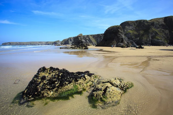 Bedruthan Steps England August 2015 Bedruthan Steps Beach Coast Cornwall — Φωτογραφία Αρχείου