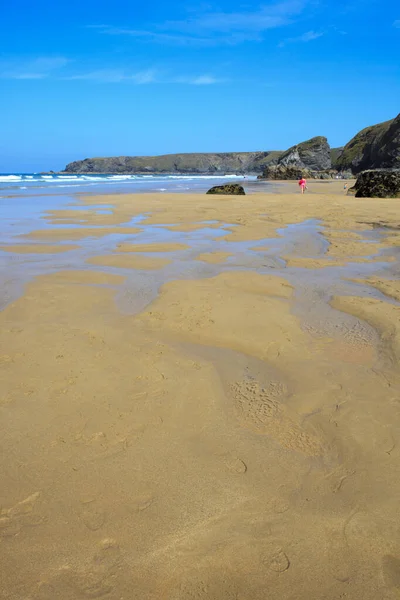 Bedruthan Steps England August 2015 Bedruthan Steps Beach Coast Cornwall — Stockfoto