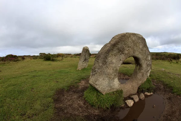 Madron Inghilterra Regno Unito Agosto 2015 Turista Vicino Famous Men — Foto Stock