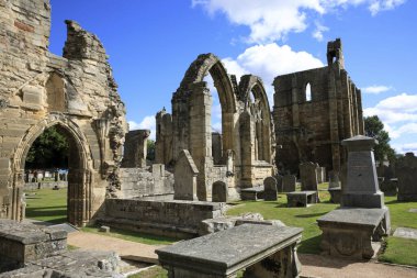 Elgin (Scotland), UK - August 01, 2018: Ruins of Elgin Cathedral, Elgin, Moray, Grampian, Scotland, Highlands, United Kingdom