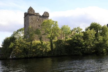 Loch Ness (Scotland), UK - August 02, 2018: Urquhart castle at Loch Ness lake, Scotland, Highlands, United Kingdom
