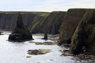 Duncansby (Scotland), UK - August 03, 2018: The Duncansby stacks, duncansby head, Scotland, Highlands, United Kingdom