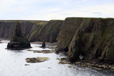 Duncansby (Scotland), UK - August 03, 2018: The Duncansby stacks, duncansby head, Scotland, Highlands, United Kingdom