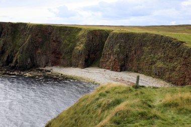 Duncansby (Scotland), UK - August 03, 2018: The Duncansby stacks, duncansby head, Scotland, Highlands, United Kingdom