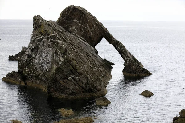 Portknockie Scotland August 2018 Bow Fiddle Rock Sea Arch Portknockie — Stock Photo, Image
