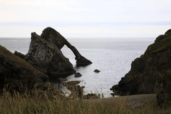 Portknockie Escócia Reino Unido Agosto 2018 Bow Fiddle Rock Sea — Fotografia de Stock