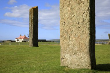 Standing Stones of Stenness, Neolithic megaliths in the island of Mainland, Orkney, Scotland, Highlands, United Kingdom  clipart