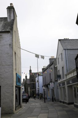 Kirkwall - Orkney (İskoçya), Uk - 07 Ağustos 2018: Kirkwall köyü, İskoçya, İskoçya, Birleşik Krallık 