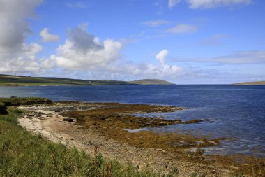 Gurness Broşu - Orkney (İskoçya), Uk - 10 Ağustos 2018: Broch of Gurness, Orkney, İskoçya, İskoçya, Birleşik Krallık