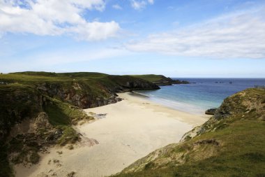Durness - (İskoçya), Uk - 11 Ağustos 2018: Durness yarımadasındaki plajlar, İskoçya, İskoçya, Birleşik Krallık