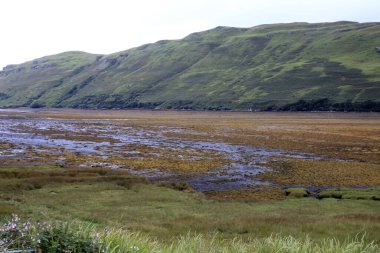 Skye Adası (İskoçya), Uk - 14 Ağustos 2018: İskoçya 'nın tipik manzarası, Skye Adası, İç Hebrides, İskoçya, Birleşik Krallık