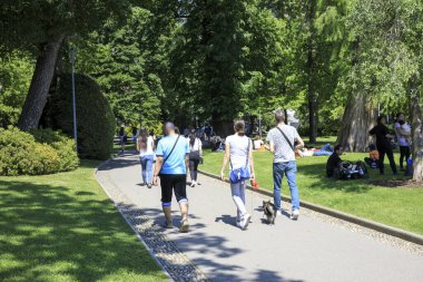 Lugano / İsviçre - 01 Haziran 2019: Ciani Park view, Lugano, İsviçre, Avrupa
