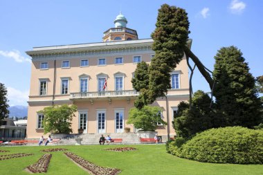 Lugano / İsviçre - 01 Haziran 2019: Ciani Park view, Lugano, İsviçre, Avrupa