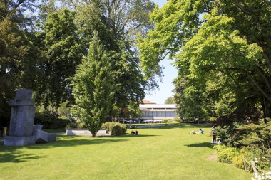 Lugano / İsviçre - 01 Haziran 2019: Ciani Park view, Lugano, İsviçre, Avrupa