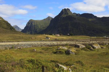 Lofoten Adaları / Norveç - 30 Ağustos 2017: Svolvaer, Lofoten Adaları, Nordland, Norveç, İskandinavya, Avrupa