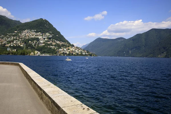 Lugano Switzerland June 2019 Lugano Lake View Lugano Switzerland Europe — Φωτογραφία Αρχείου