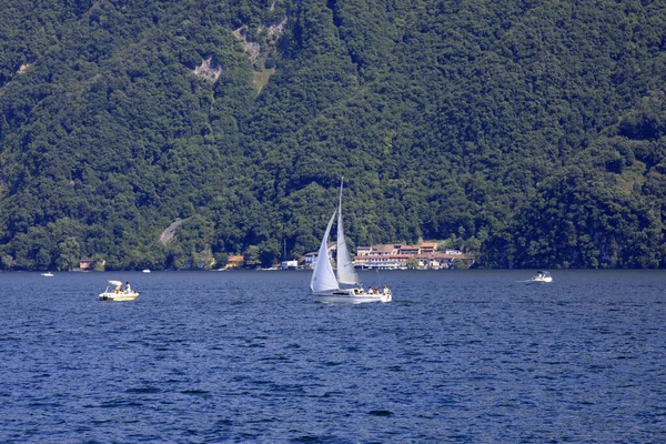 Lugano Switzerland June 2019 Lugano Lake View Lugano Switzerland Europe — Stockfoto