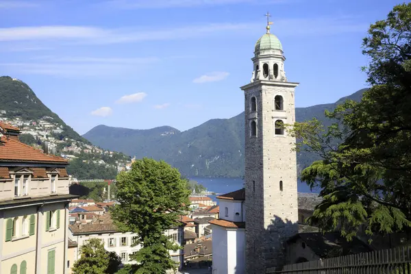 Lugano Suíça Junho 2019 Vista Estação Lugano Lugano Suíça Europa — Fotografia de Stock