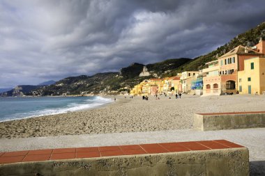 Varigotti (Sv), İtalya - 30 Aralık 2017: Varigotti plajı, İtalyan Riviera, Savona, Liguria, İtalya