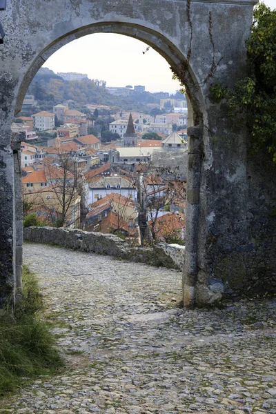 Finalborgo Włochy Grudnia 2017 Thet Patway Finalborgo Castle Finale Ligure — Zdjęcie stockowe