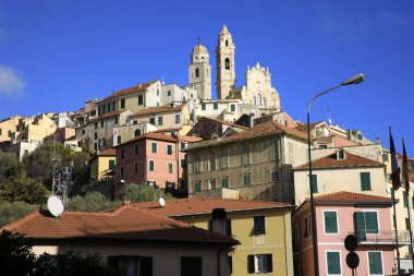 Cervo (IM), Italy - December 30, 2017: Cervo village, Italian Riviera, Imperia, Liguria, Italy
