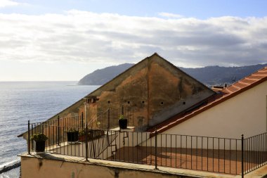 Cervo (IM), Italy - December 30, 2017: A tipycal house in Cervo village, Italian Riviera, Imperia, Liguria, Italy